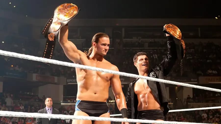 Drew McIntyre Cody Rhodes Tag Team Champions 2010.jpg