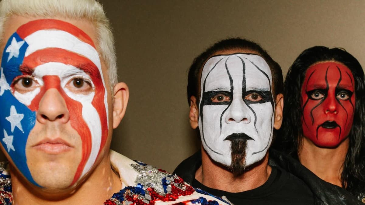 Garrett Borden on the left, Sting in the middle, and Steven Borden on the right