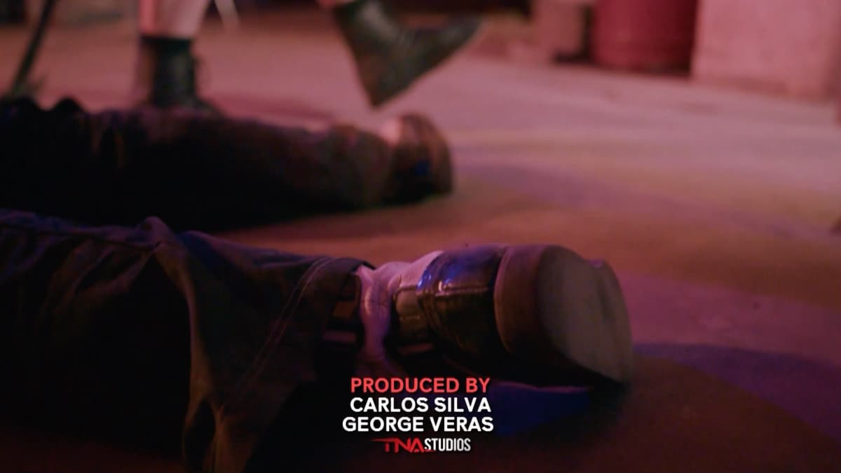 Jeff Hardy's feet lying on the ground
