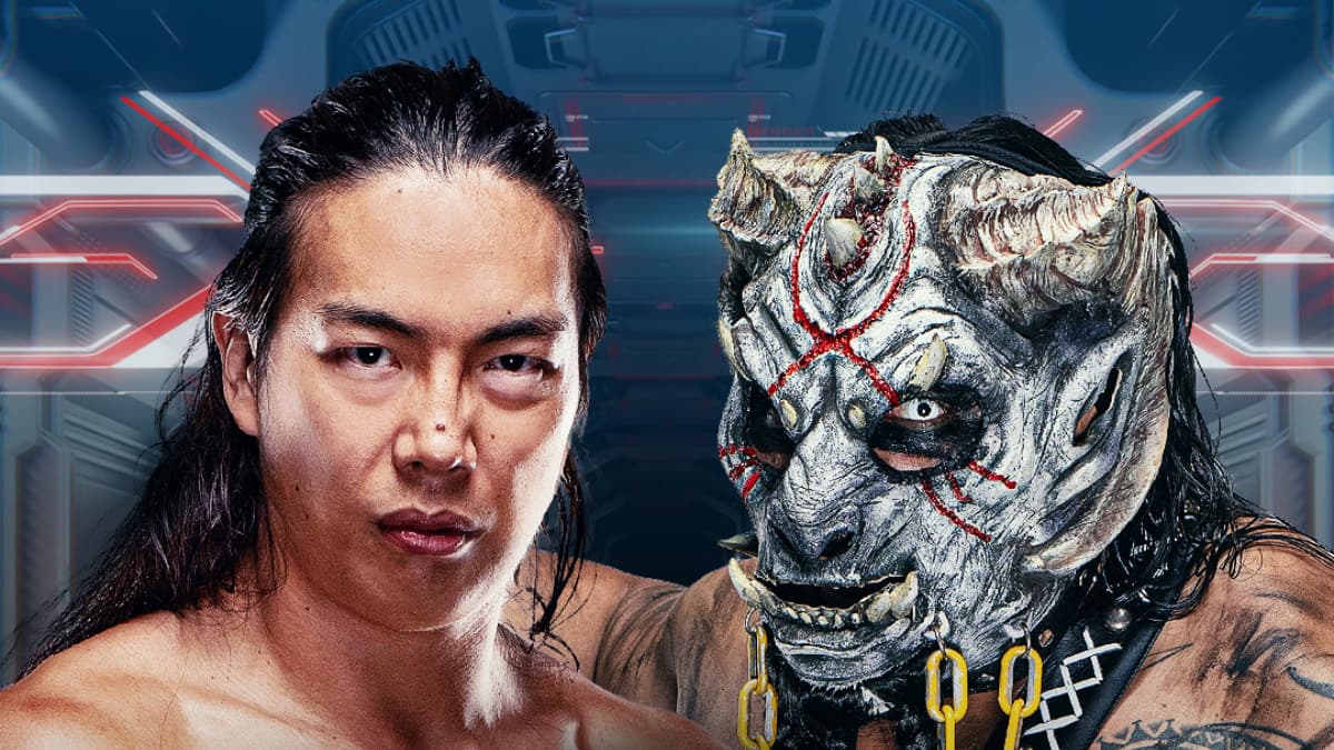 AEW Collision graphic with Konosuke Takeshita and The Beast Mortos