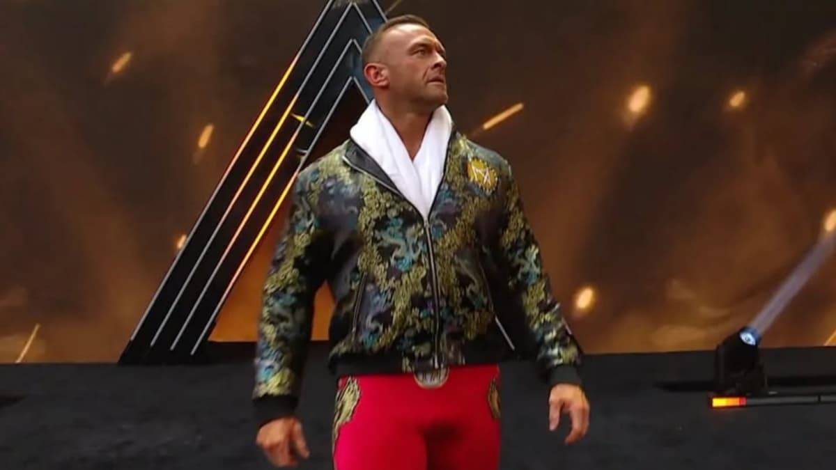 Nick Aldis making his SummerSlam entrance 