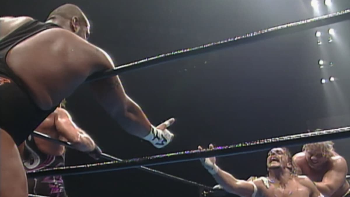 Sabu trying to tag in Taz at ECW November To Remember 1998