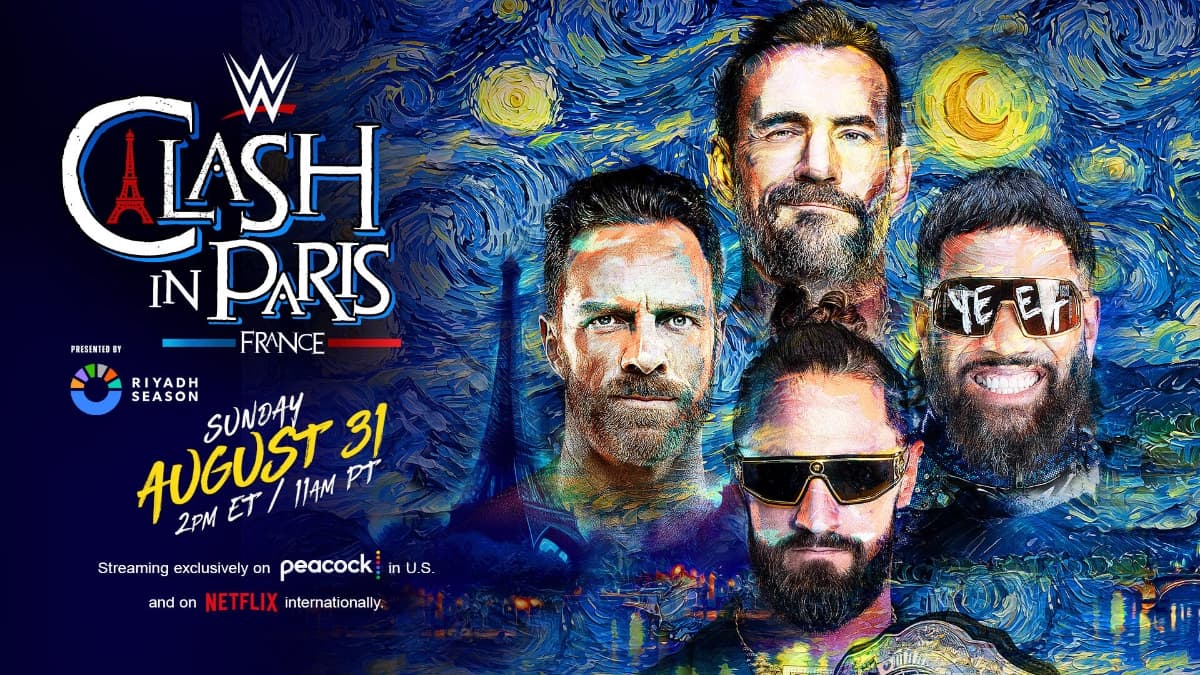 Graphic for World Heavyweight Title match at WWE Clash in Paris