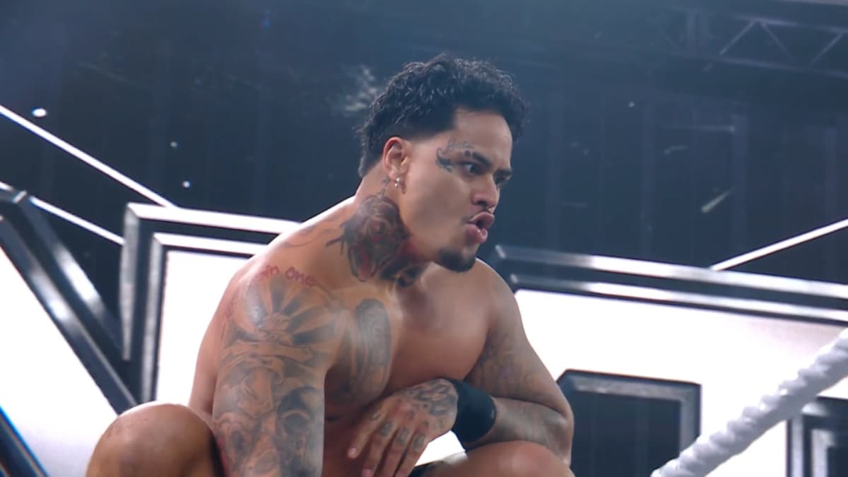 Zilla Fatu on the top turnbuckle