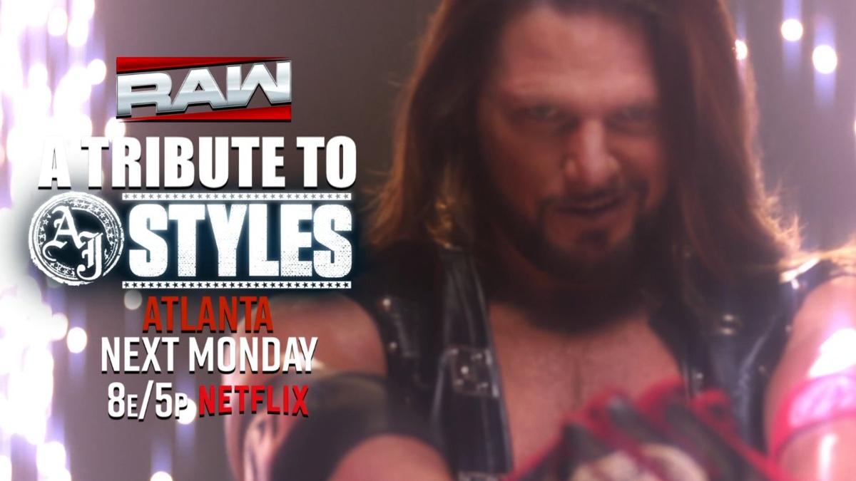 Graphic for AJ Styles tribute on WWE Raw