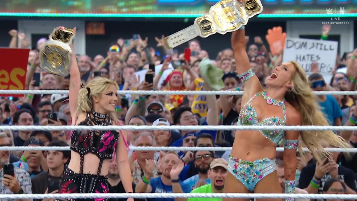 Alexa Bliss and Charlotte Flair with SummerSlam 2025