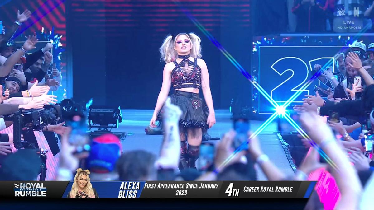 Alexa Bliss making her entrance at WWE Royal Rumble 2025