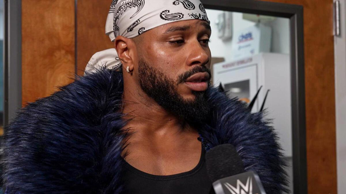Ashante "Thee" Adonis gives a backstage interview on WWE NXT television