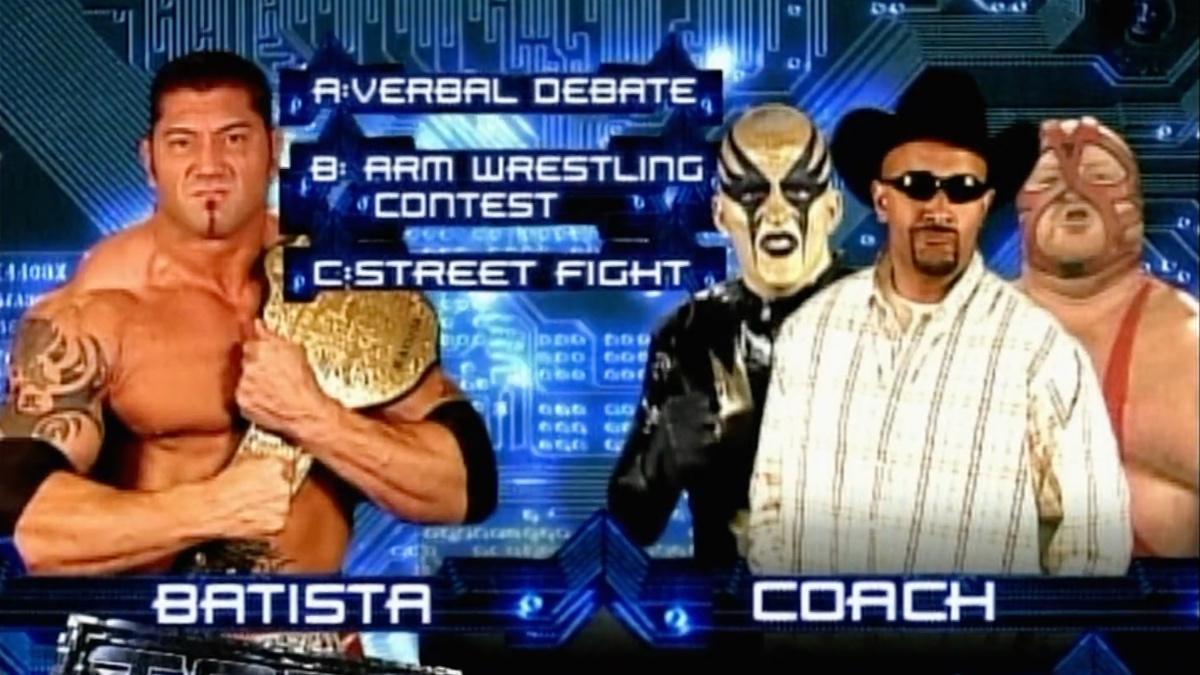 Graphic for Batista vs. Jonathan Coachman at WWE Taboo Tuesday