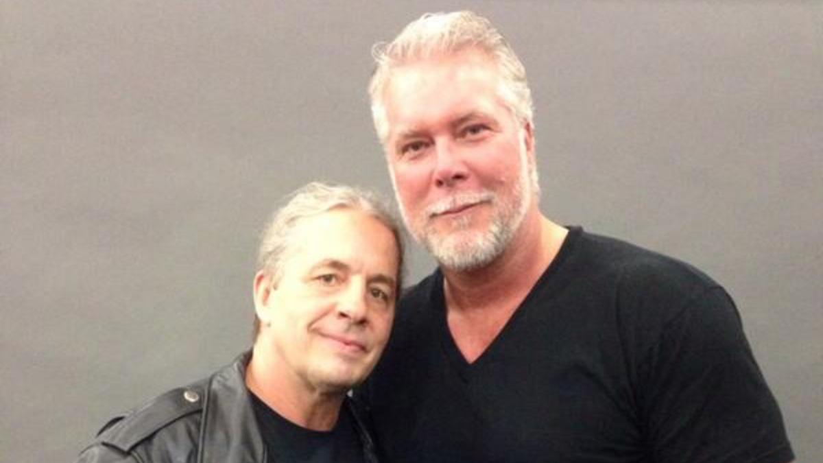 Bret Hart and Kevin Nash standing together for a photo
