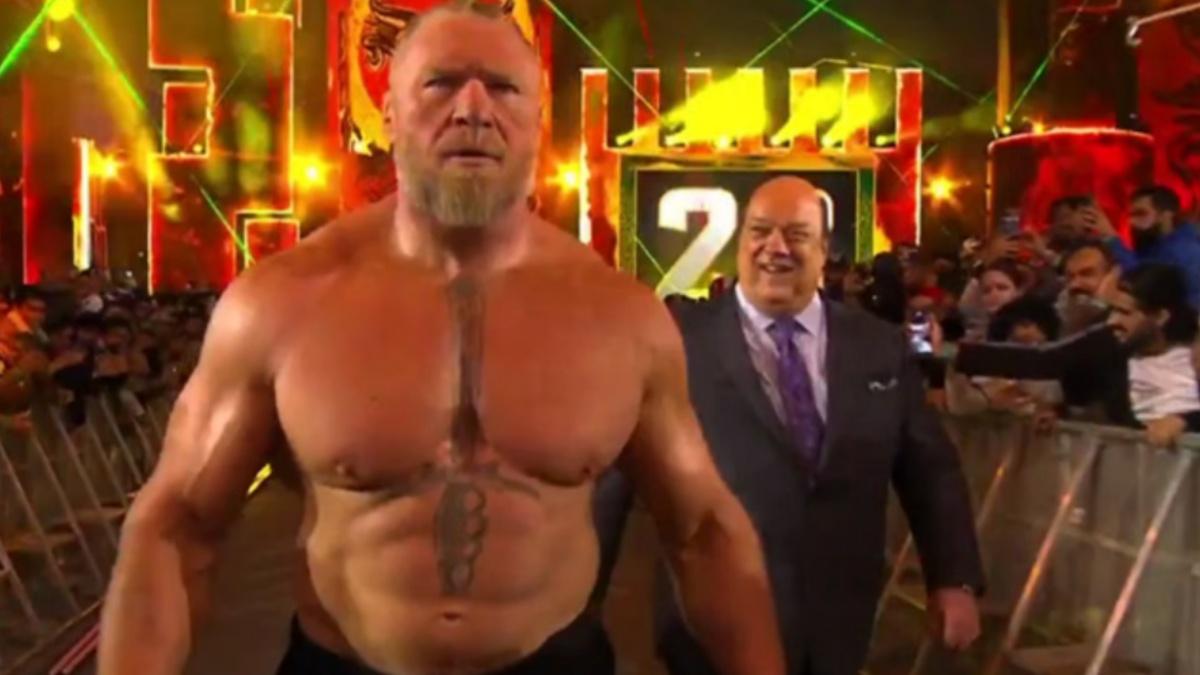 Brock Lesnar making his Royal Rumble entrance 