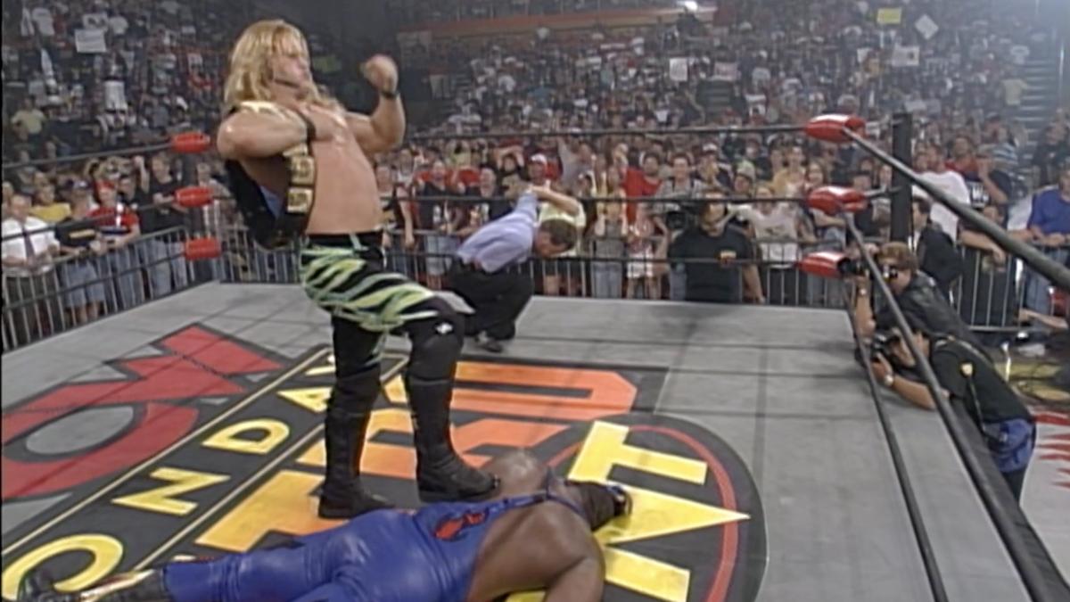 Chris Jericho standing on Stevie Ray