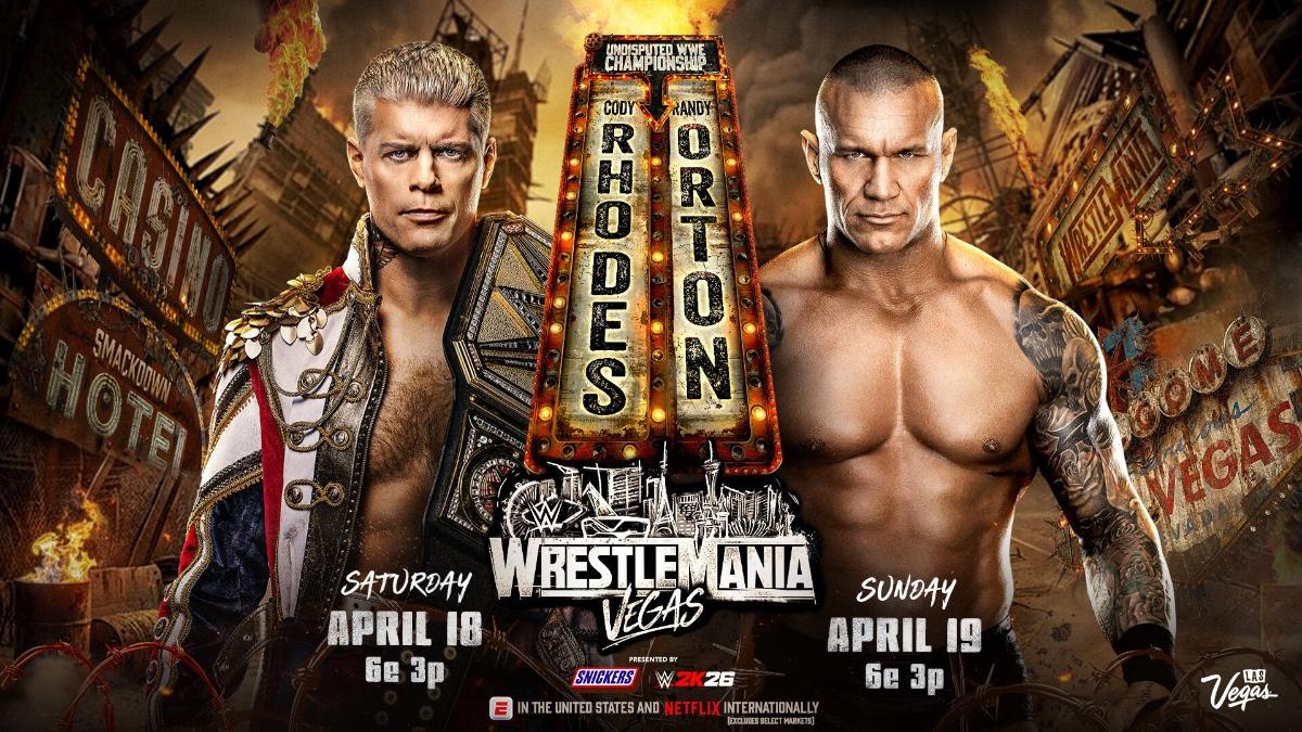 Graphic for Cody Rhodes vs. Randy Orton at WWE WrestleMania 42