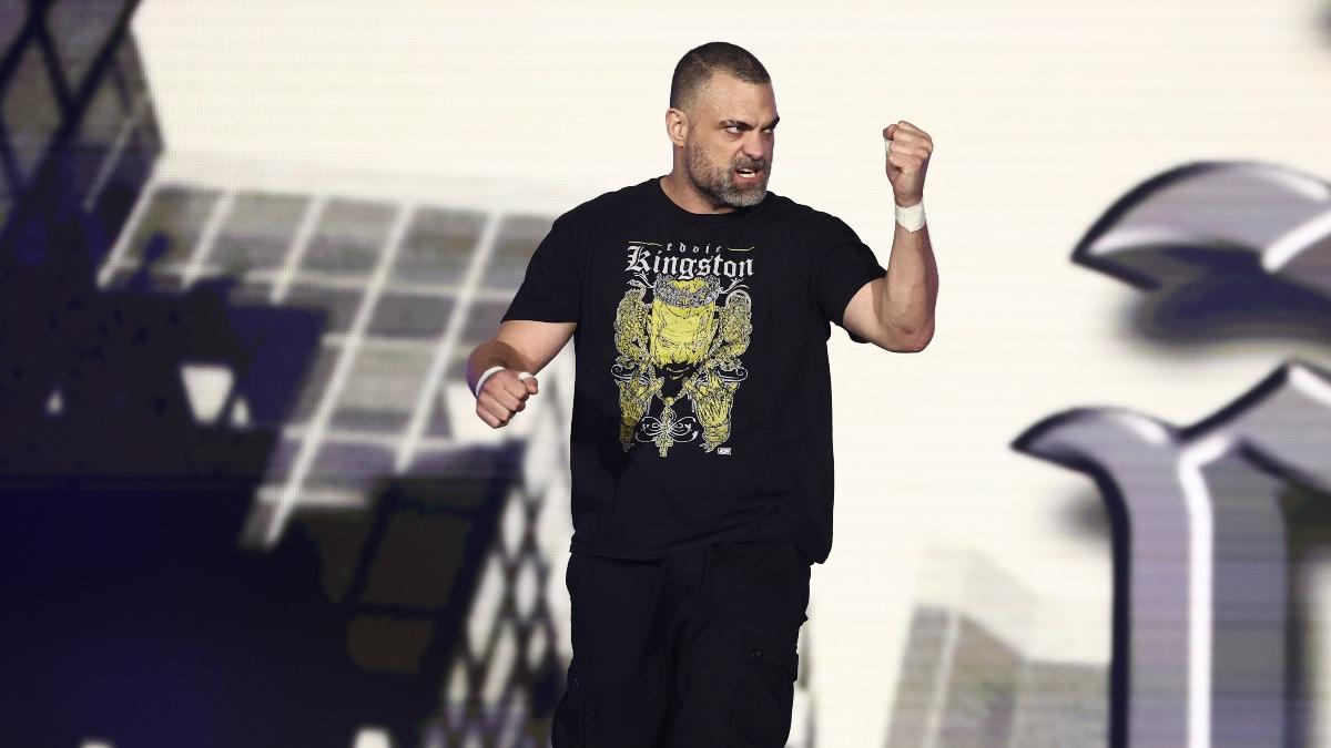 Eddie Kingston looking angry in a black t-shirt