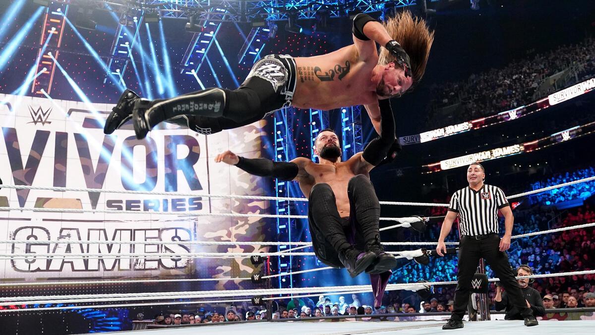 Finn Balor and AJ Styles at WWE Survivor Series 2022