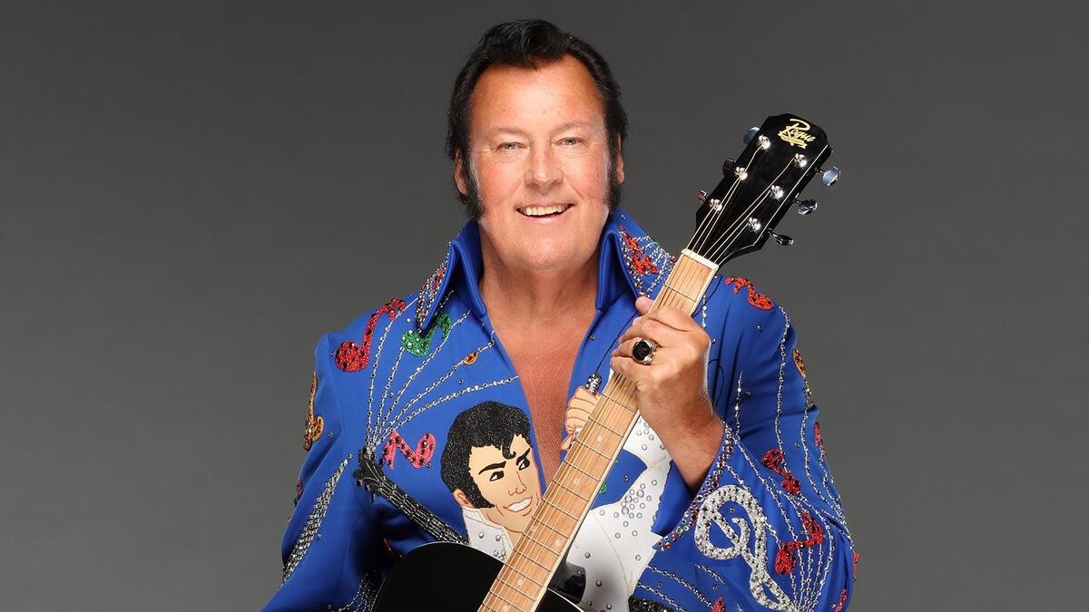 The Honky Tonk Man poses for a portrait photo after being inducted into the WWE Hall of Fame in 2019