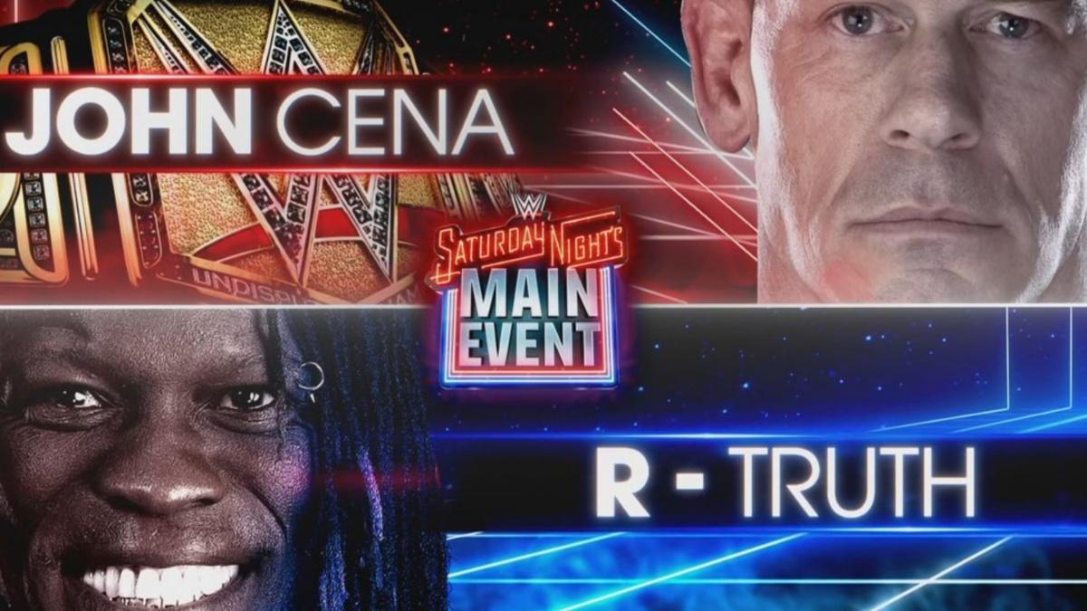 match graphic for John Cena vs R-Truth at WWe Saturday Night's Main Event 