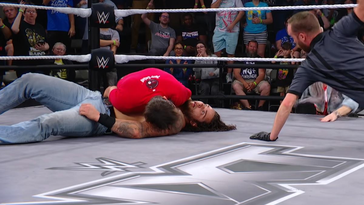 Johnny Gargano depressed pinning Shiloh Hill on WWE NXT