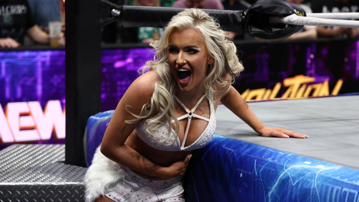 Mariah May laughing at AEW Revolution 2025