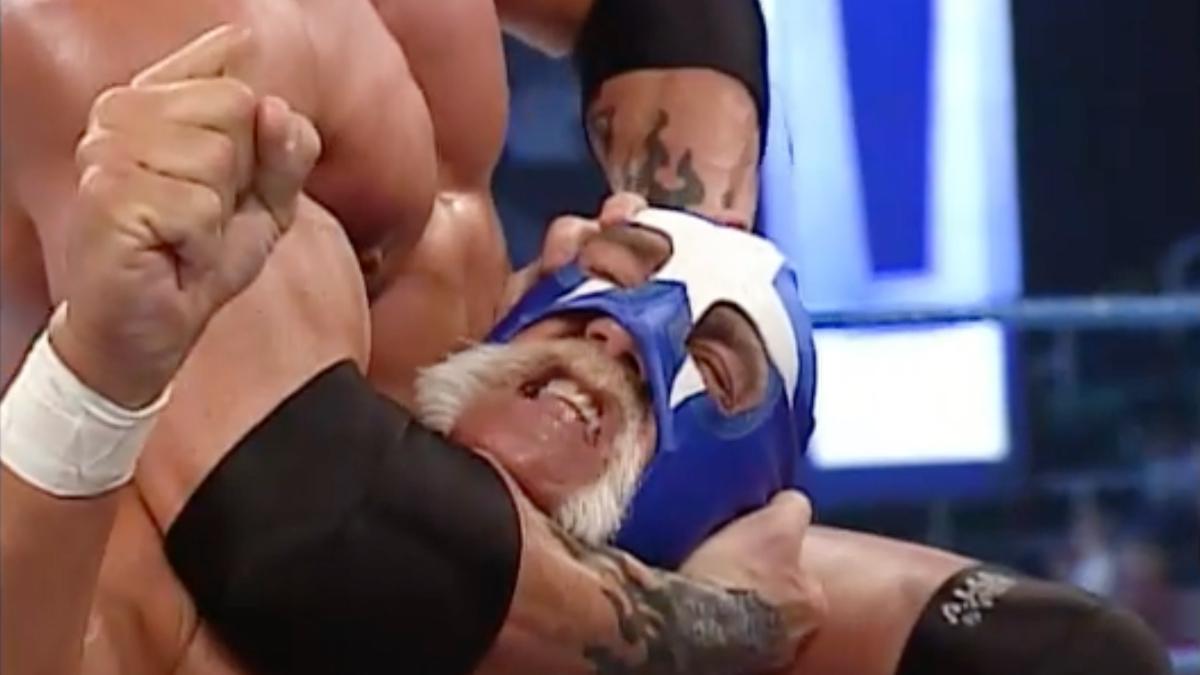 Sean O'Haire with a headlock on Mr. America