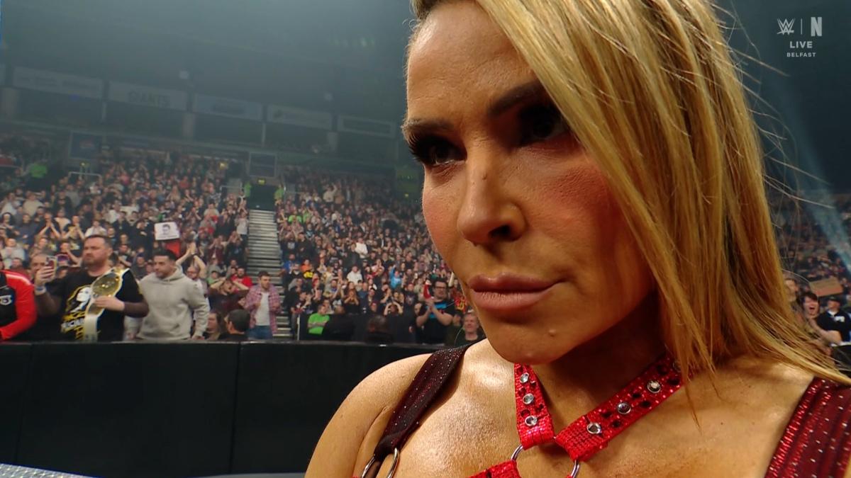 Natalya looking stone-faced on WWE Raw