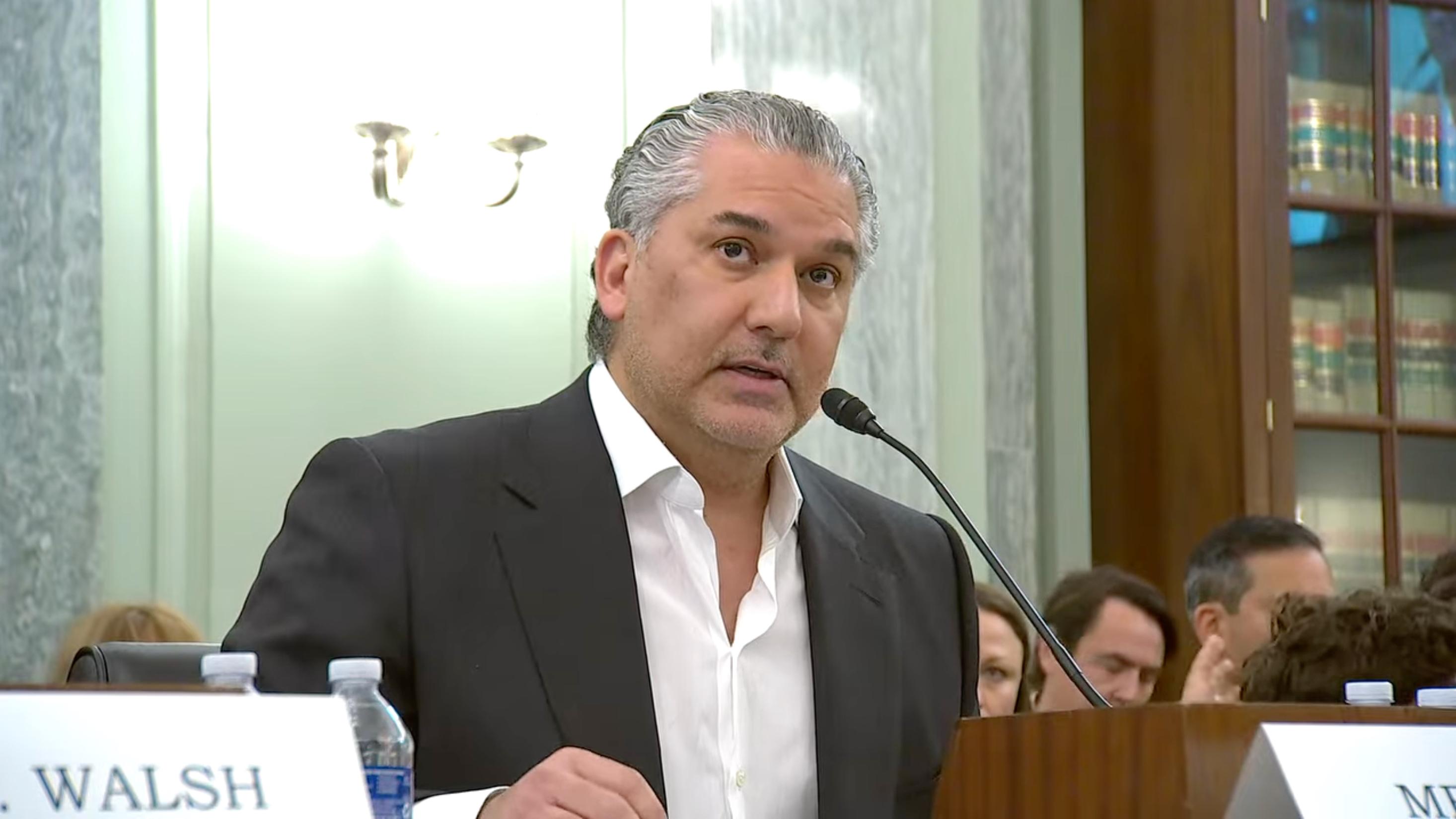 Nick Khan at US Senate hearing