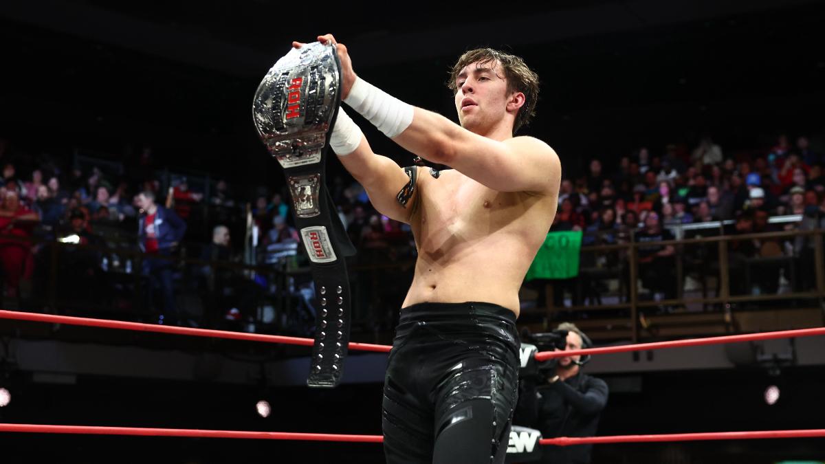 Nick Wayne with ROH World Television Title 