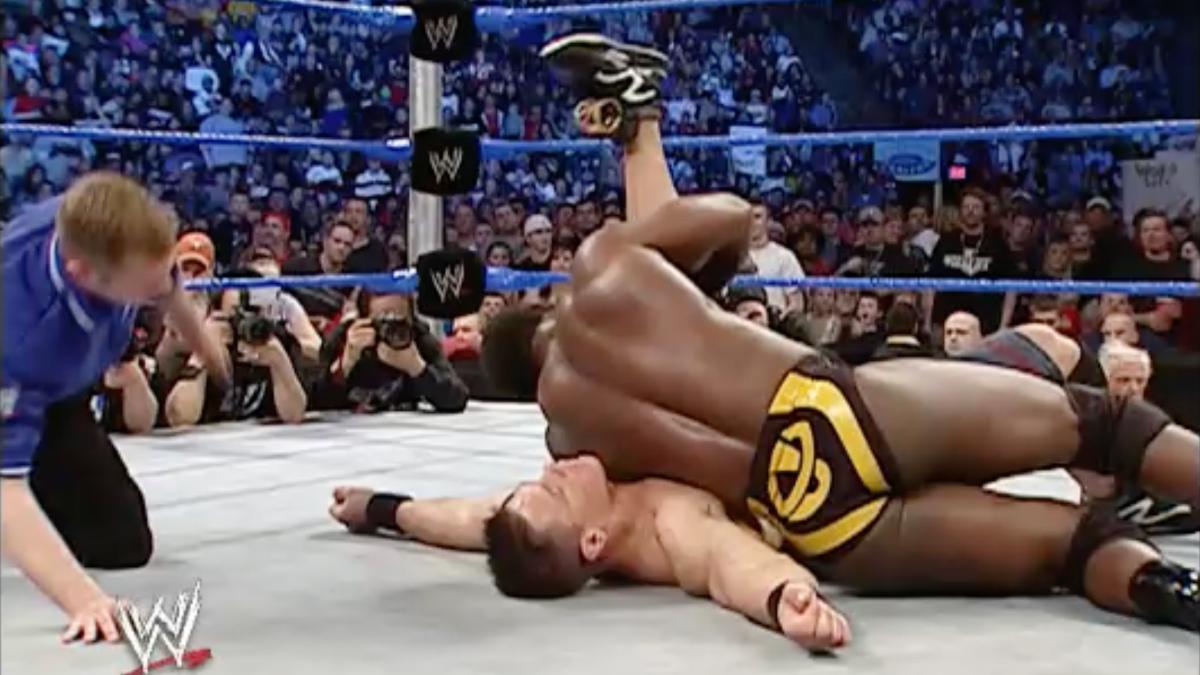 Orlando Jordan pinning John Cena on March 3, 2005 episode of SmackDown