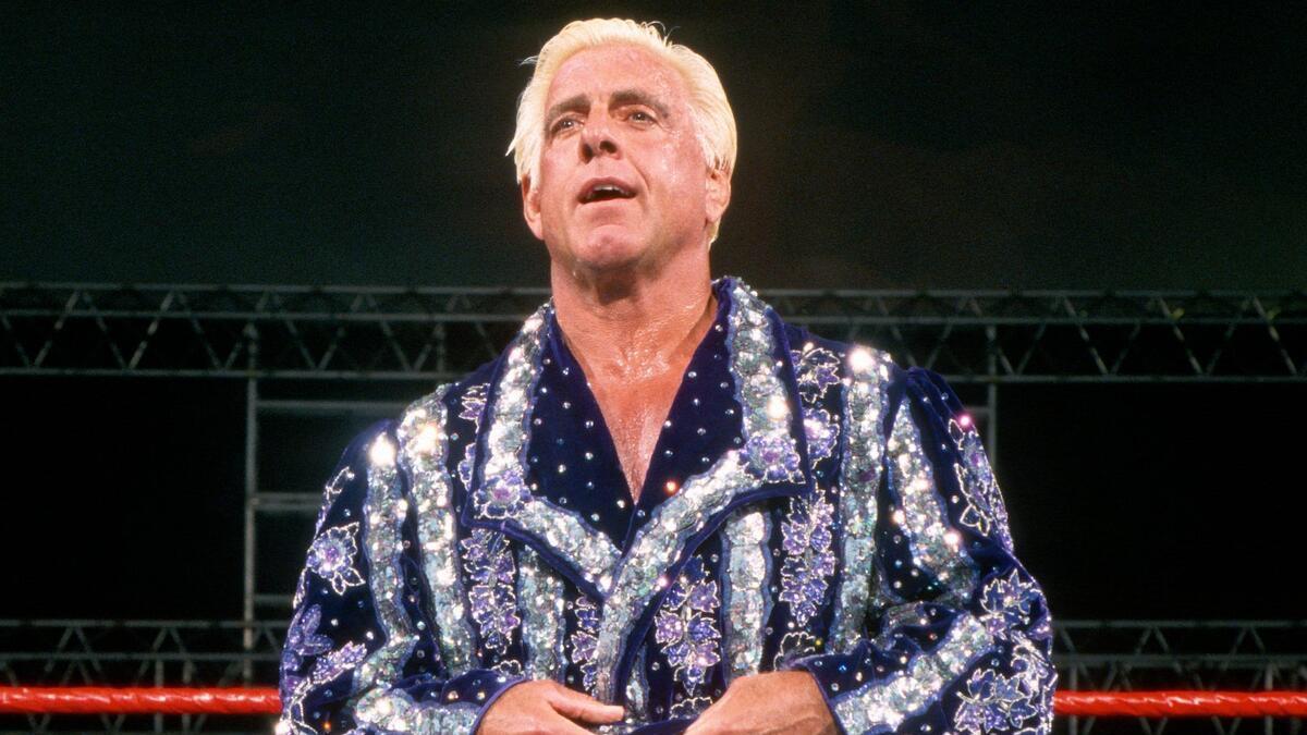 Ric Flair in a blue robe