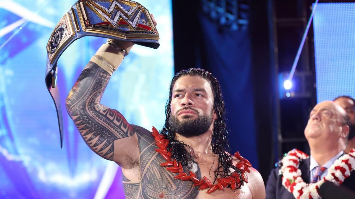Roman Reigns with WWE Universal Title