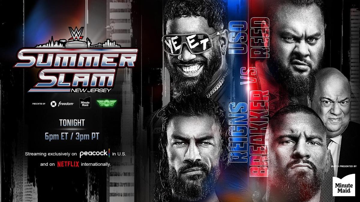 Graphic for Roman Reigns & Jey Uso vs. Bron Breakker & Bronson Reed