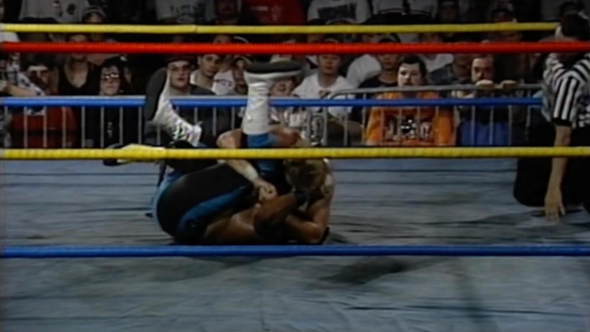 Shane Douglas pinning 2 Cold Scorpio in an ECW ring