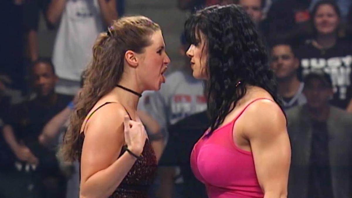 Stephanie McMahon facing off with Chyna