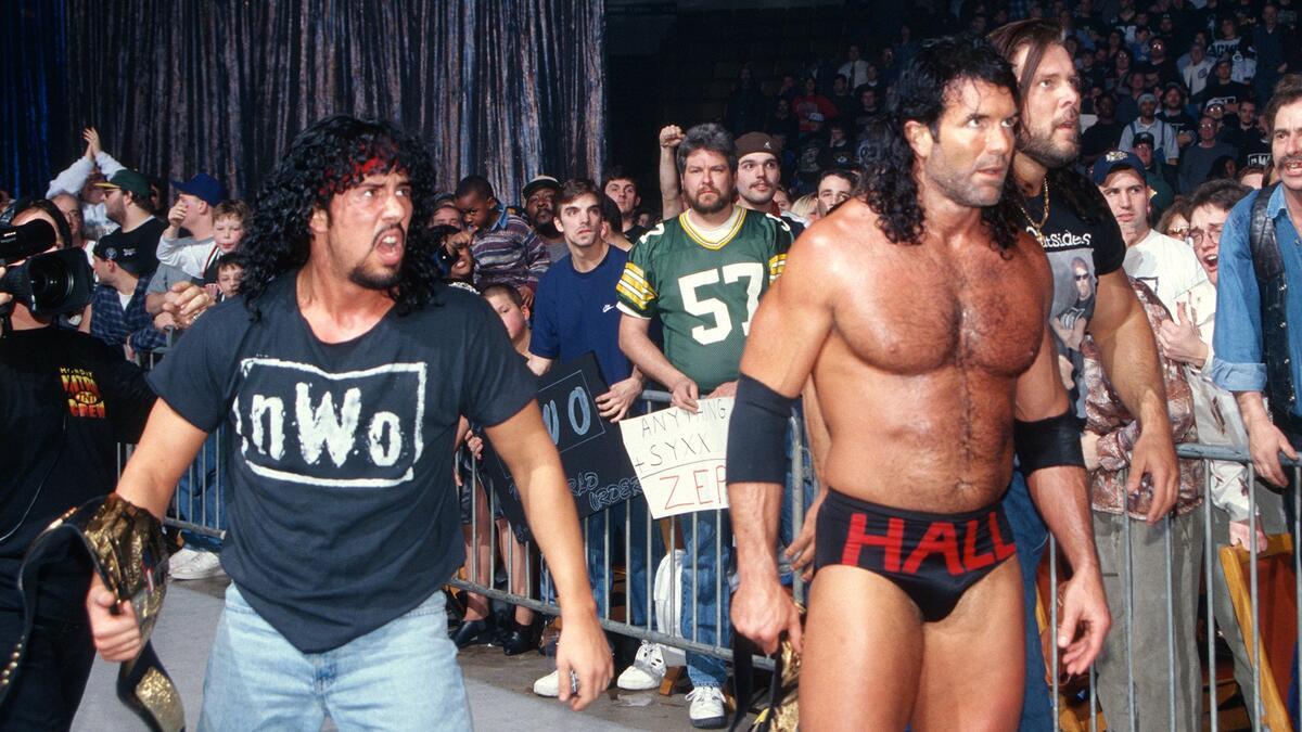 Syxx with The Outsiders of Kevin Nash and Scott Hall