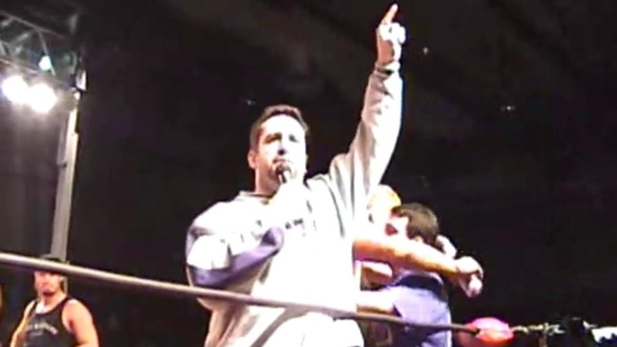 Tommy Dreamer cutting a promo at the final ECW show