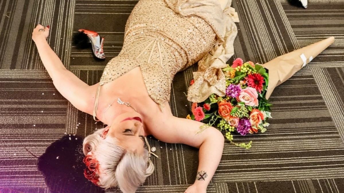 Toni Storm laid out in AEW after an attack 