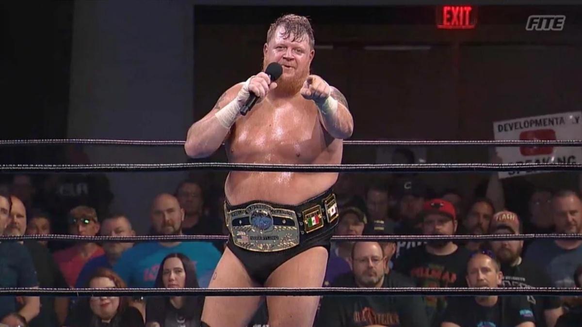 Trevor Murdoch on the mic in NWA