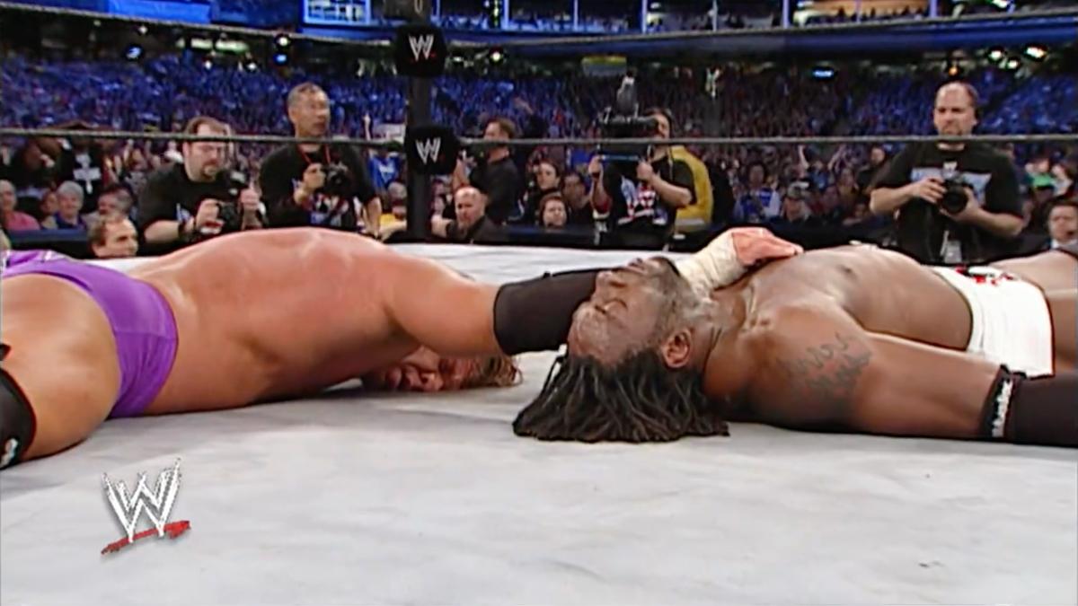 Triple H and Booker T at WWE WrestleMania XIX