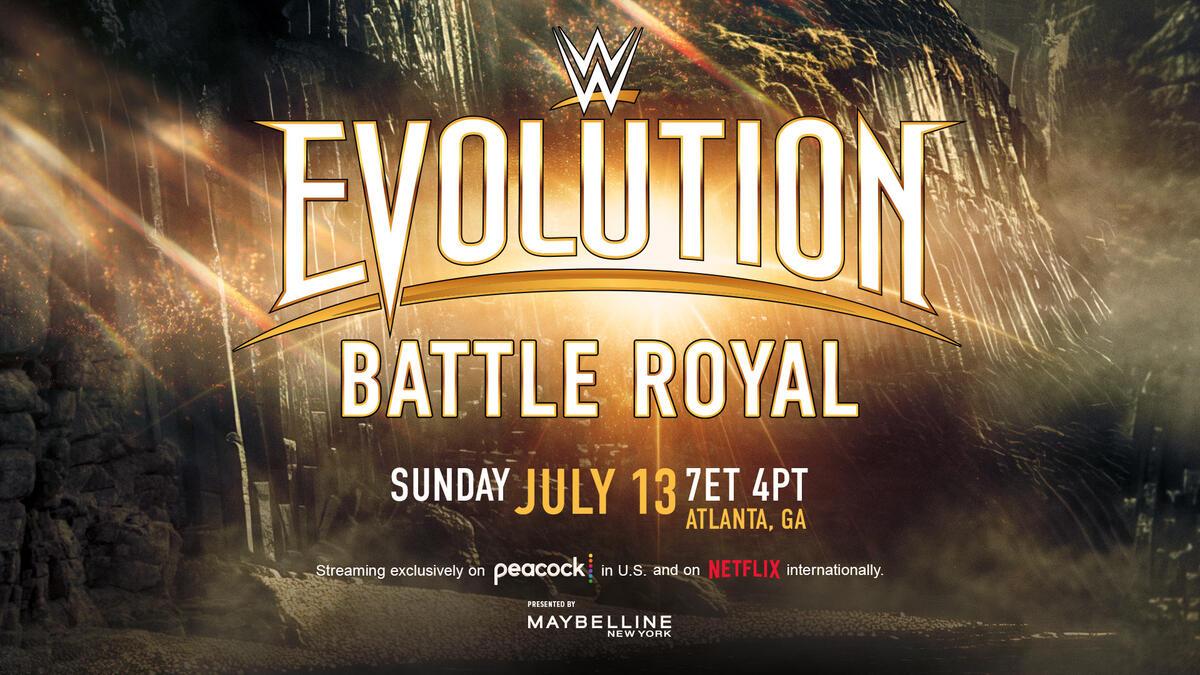 Graphic for WWE Evolution 2025 Battle Royal with text only and gold colouring