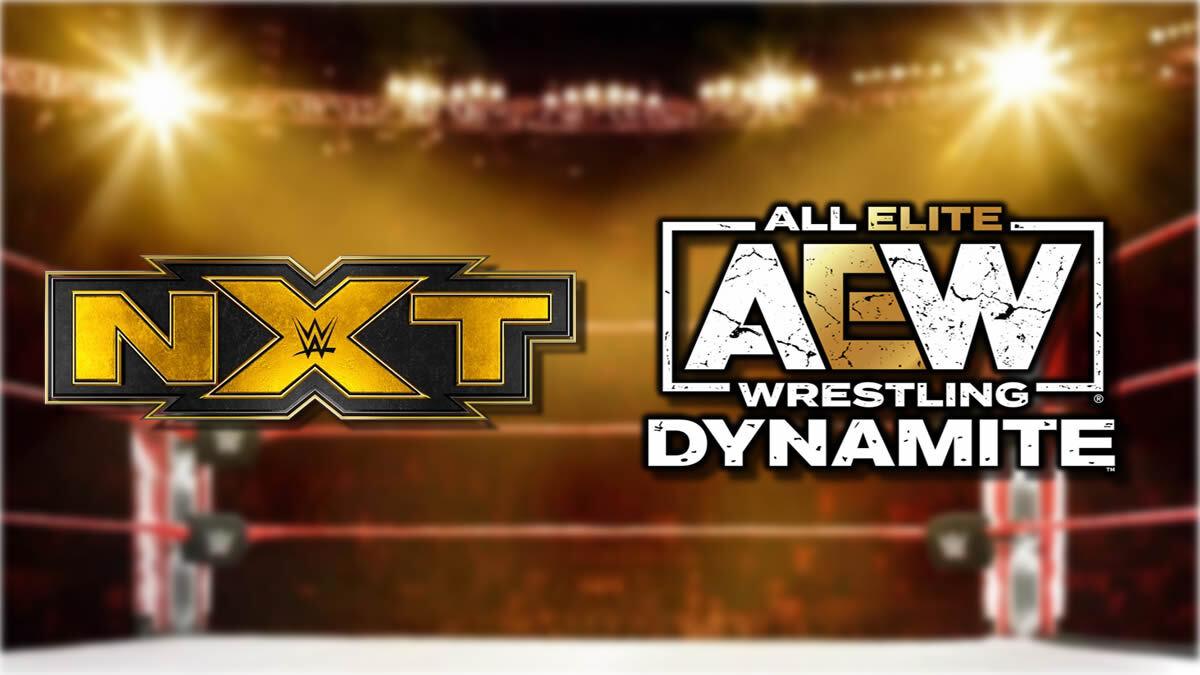 WWE NXT and AEW Dynamite logos from 2019