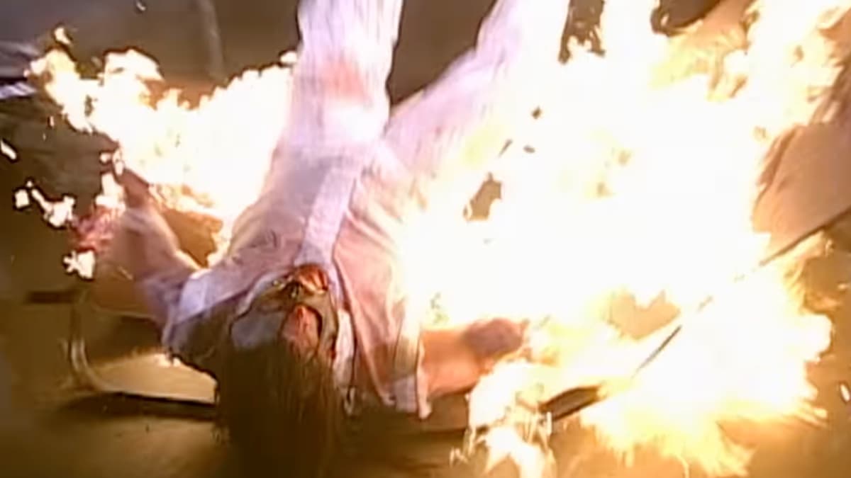 Abyss surrounded by flames