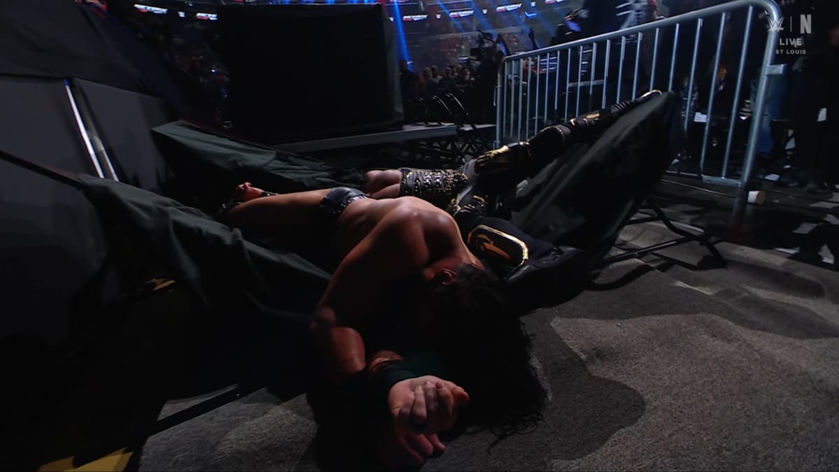 Drew McIntyre lying down at WWE Backlash