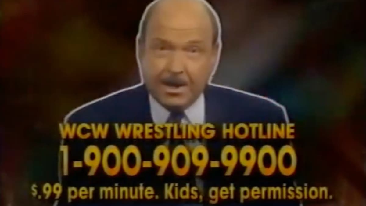 Gene Okerlund in a WCW Hotline advert