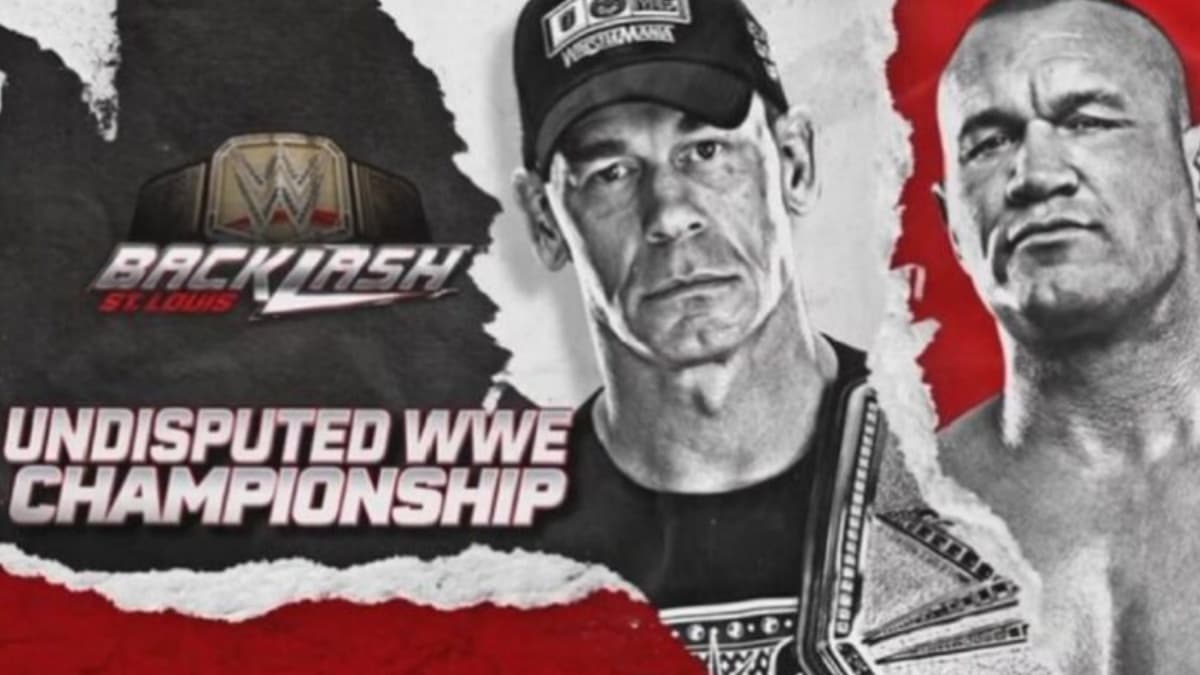 match graphic for John Cena vs Randy Orton at Backlash 2025