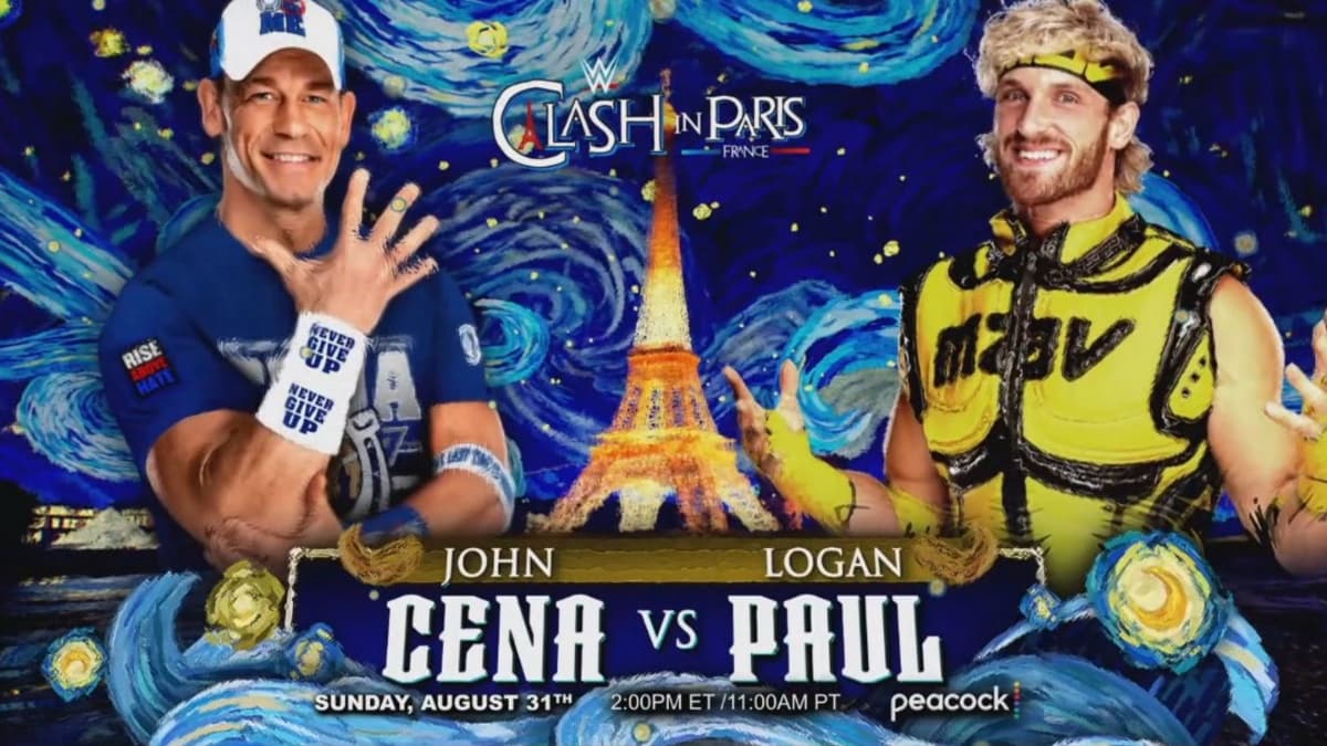 match graphic for John Cena vs Logan Paul