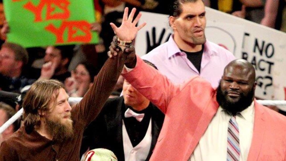 Mark Henry raising Daniel Bryan's arm in December 2013 WWE Raw segment
