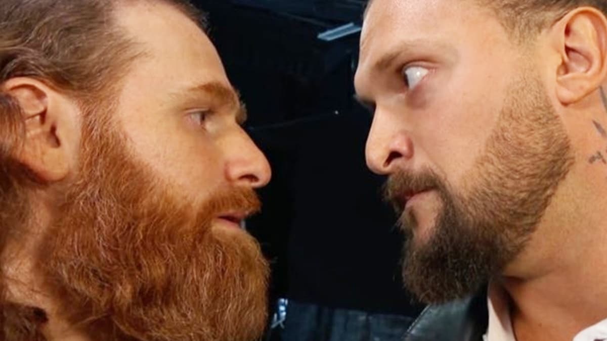Karrion Kross and Sami Zayn face to face