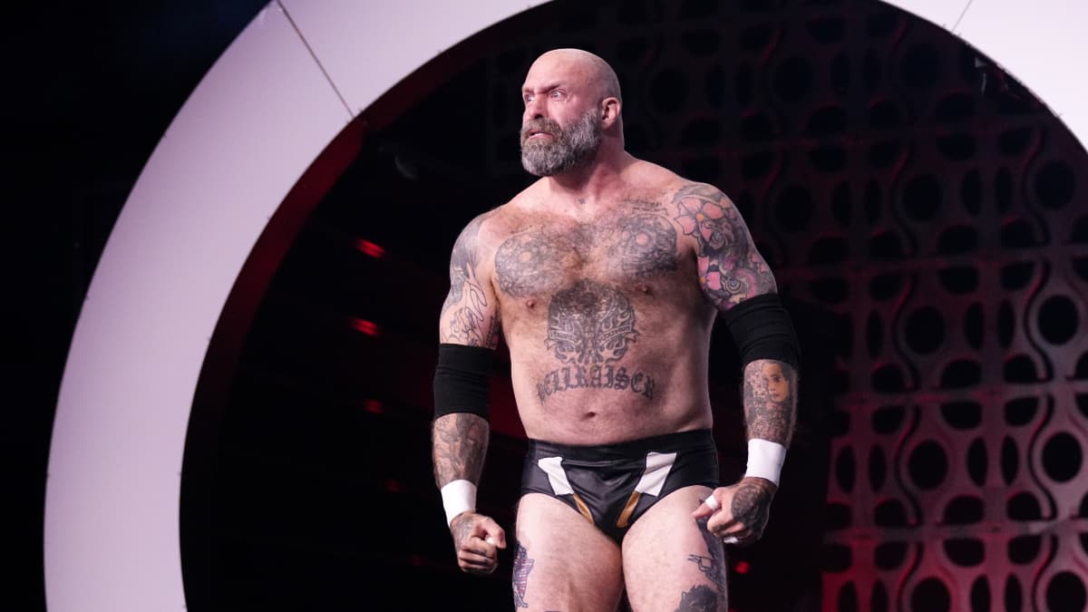 The Butcher growling on the AEW entranceway